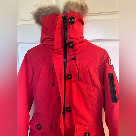 Canada Goose - Red Montebello Parka Winter Coat - Size Small - Picture 3 of 16